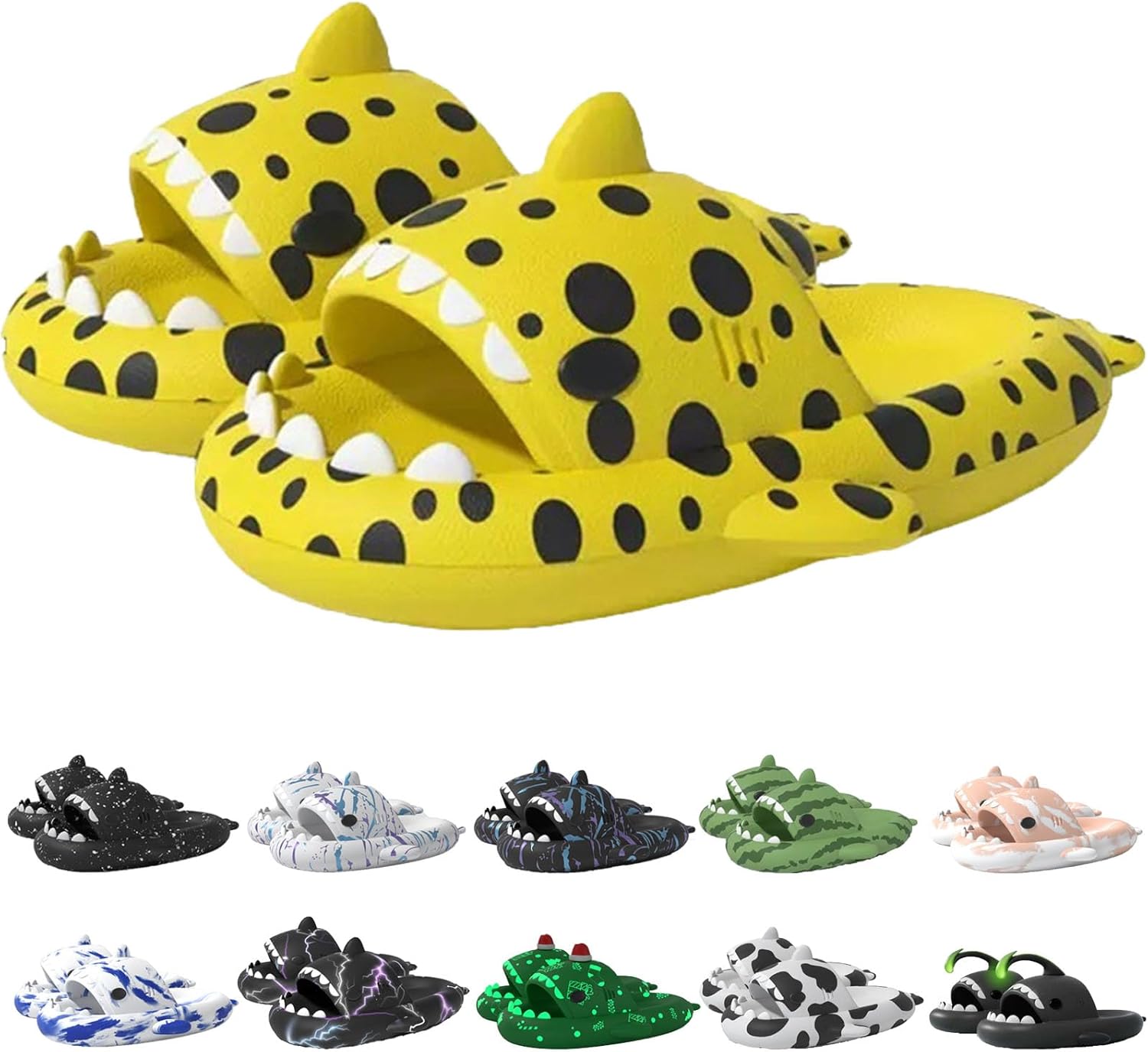 

Оригинальные шлепанцы Sharklas Polares, оригинальные Sharklas, шлепанцы Sharky, шлепанцы с изображением акулы, сандалии Shark Slides для женщин и мужчин Jfxgjuv, желтый