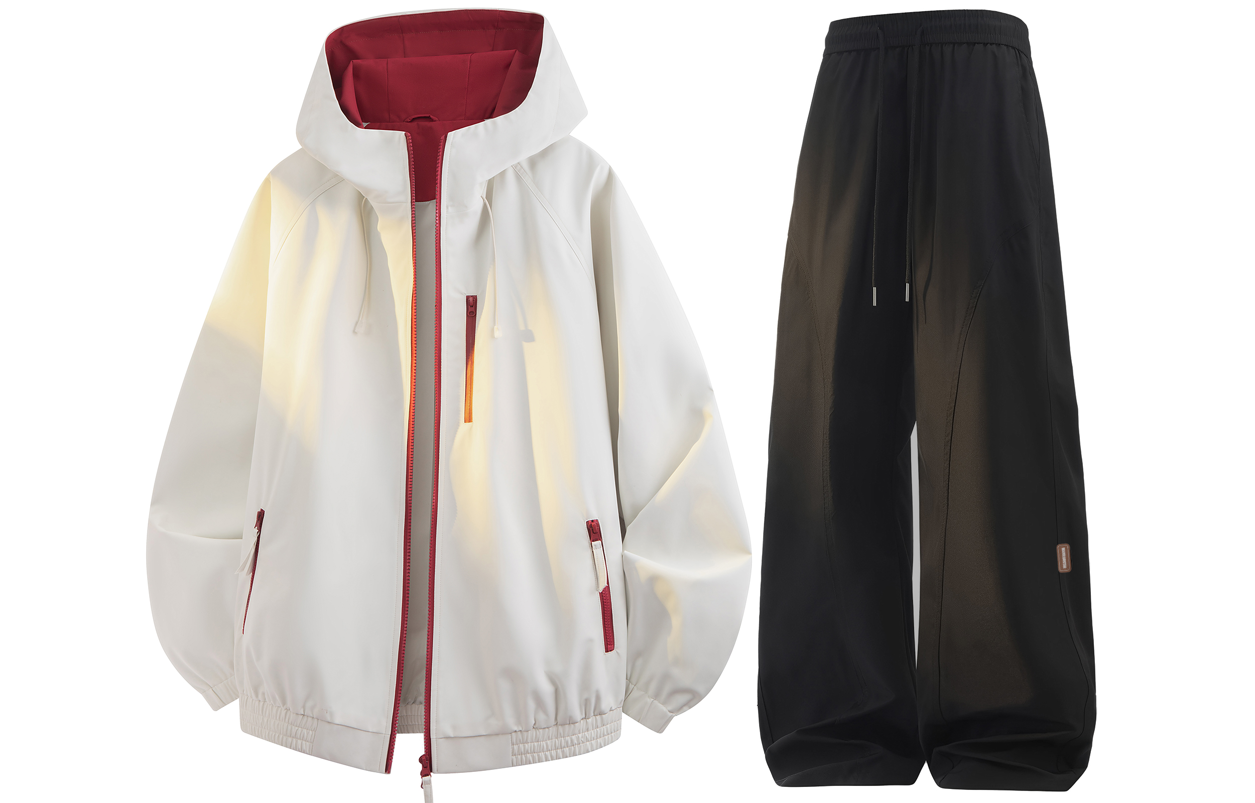 

Повседневная спортивная одежда Unisex WARRIOR, бежевый оранжевый top+черный fleece-lined pants