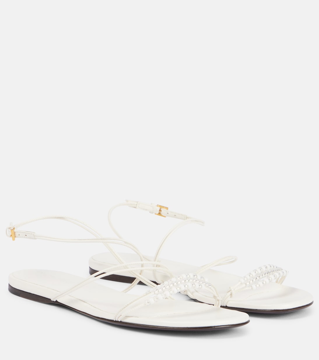 Сандалии из цельного куска кожи Loop Khaite, Optic White