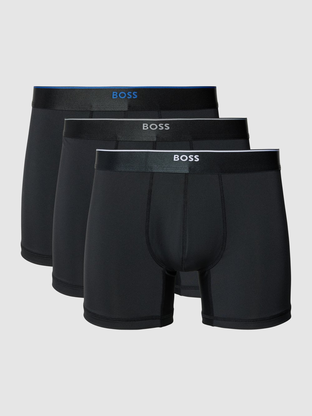 

Трусы-боксеры с логотипом на поясе, модель «Boxer» BOSS, черный