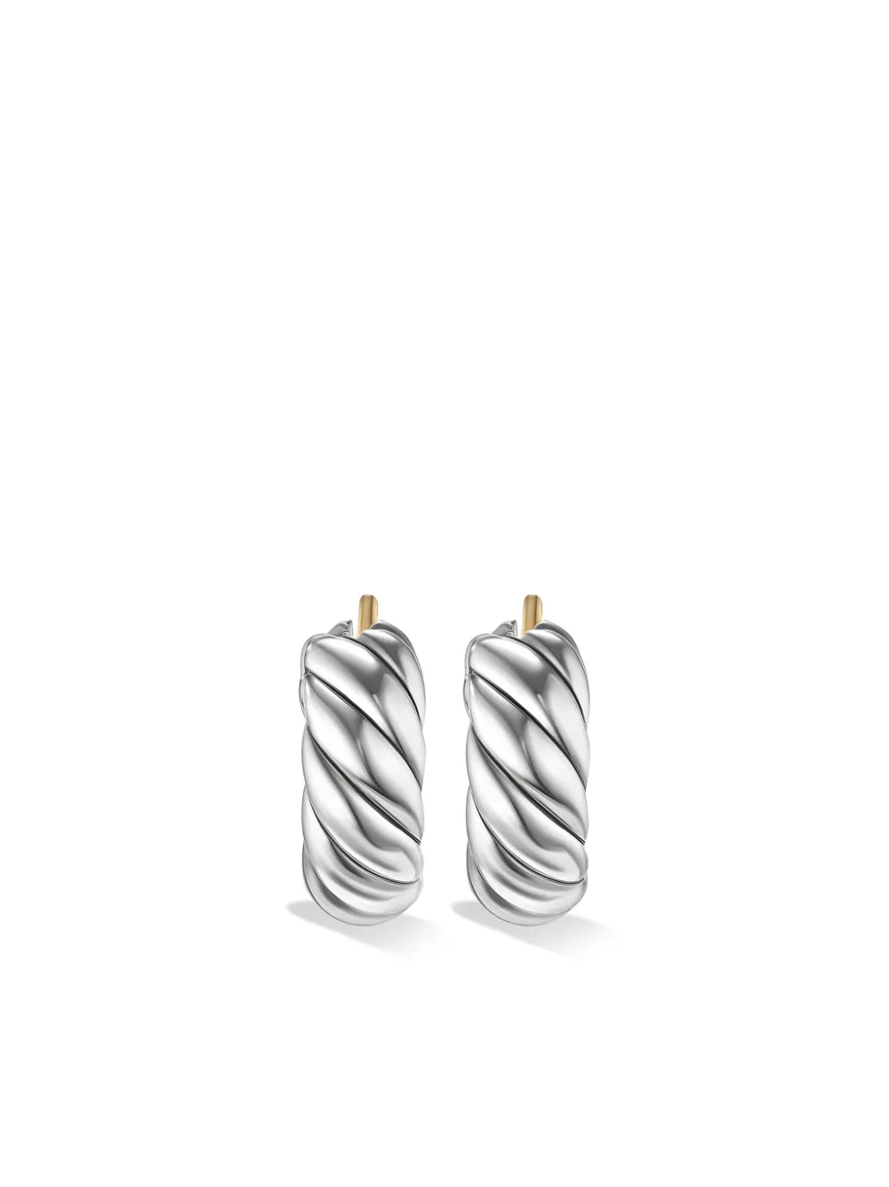 

Серебряные серьги-кольца Sculpted Cable (14.4 мм) David Yurman, серебяный