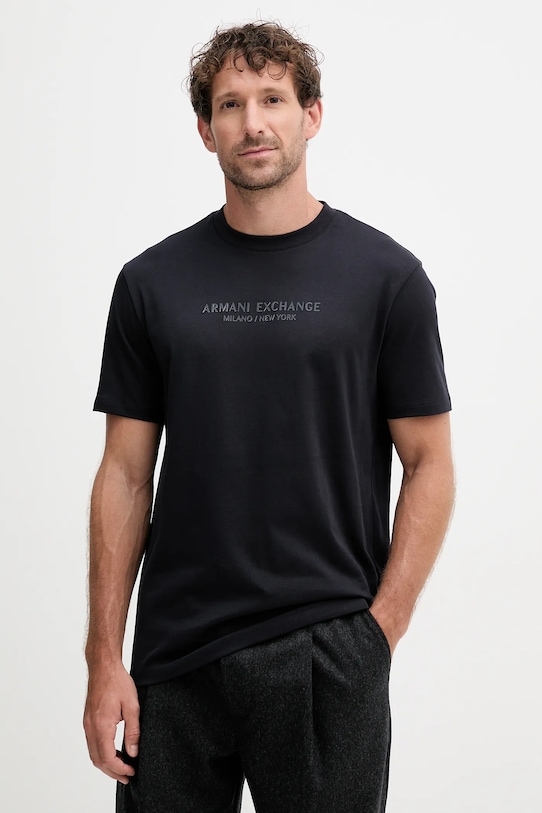 

Хлопковая футболка Armani Exchange, черный
