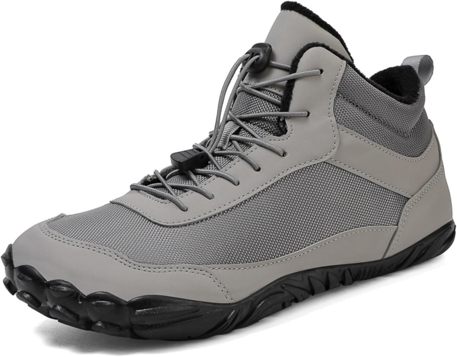 

Унисекс зимние горные ботинки Azttoztto для улицы, с флисовой подкладкой и толстой подошвой, водонепроницаемые канвасовые походные ботинки, серый
