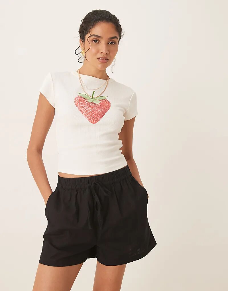 

Черные шорты ASOS DESIGN из льняного материала с застежкой