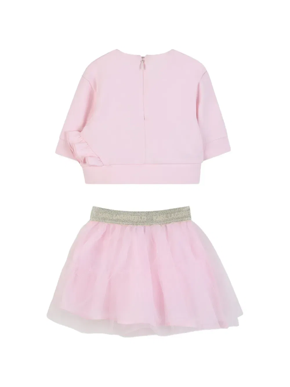 Комплект из топа и юбки с логотипом KARL LAGERFELD KIDS, розовый — фото 2