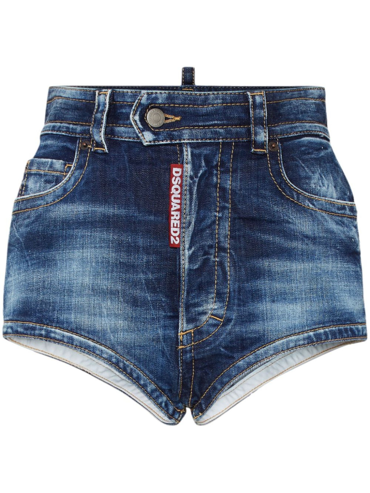 

DSQUARED2 джинсовые шорты с эффектом потертости, синий