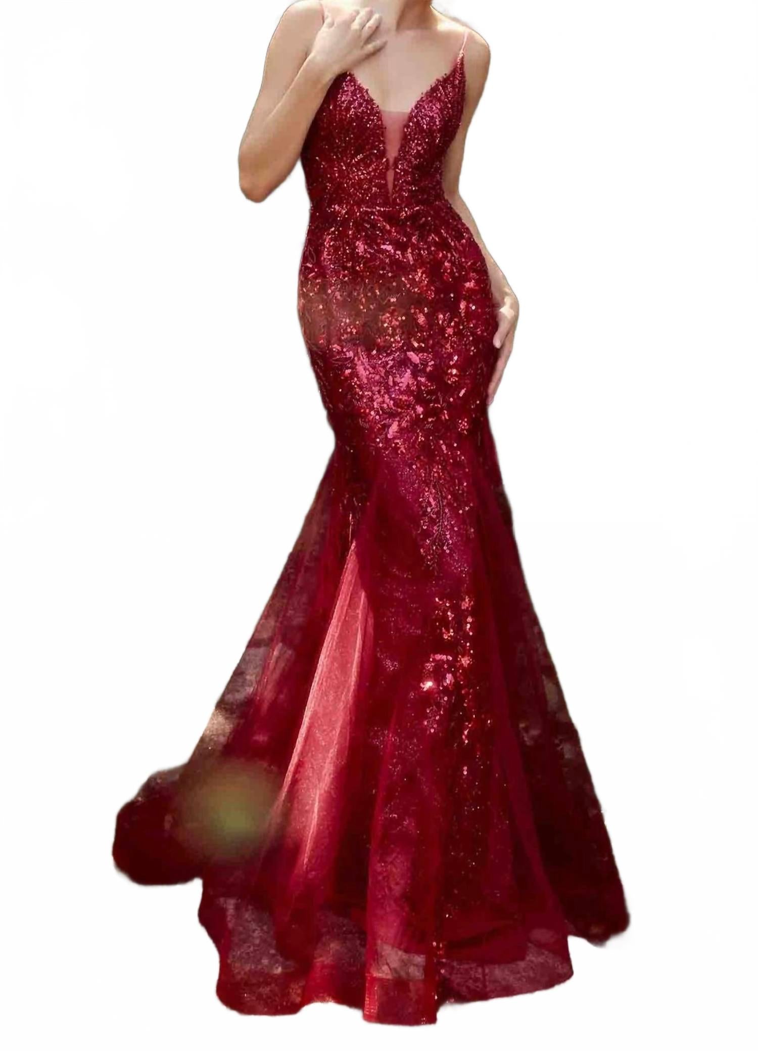 

Глубокое декольте платье-труба в бордовом цвете Ladivine