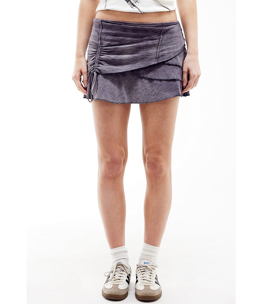 

Мини-юбка со средней посадкой и рюшами BDG Urban Outfitters, серый