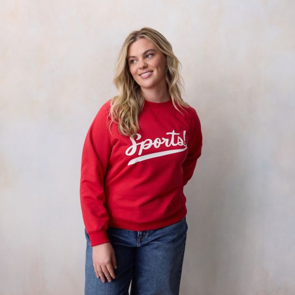 

Толстовка больших размеров с длинными рукавами Lc Lauren Conrad, цвет red large sports