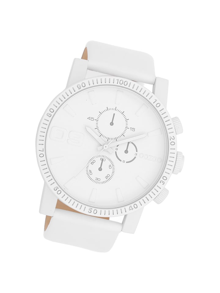 

Аналоговые наручные часы Oozoo Timepieces, белые, очень большие (примерно 48 мм)