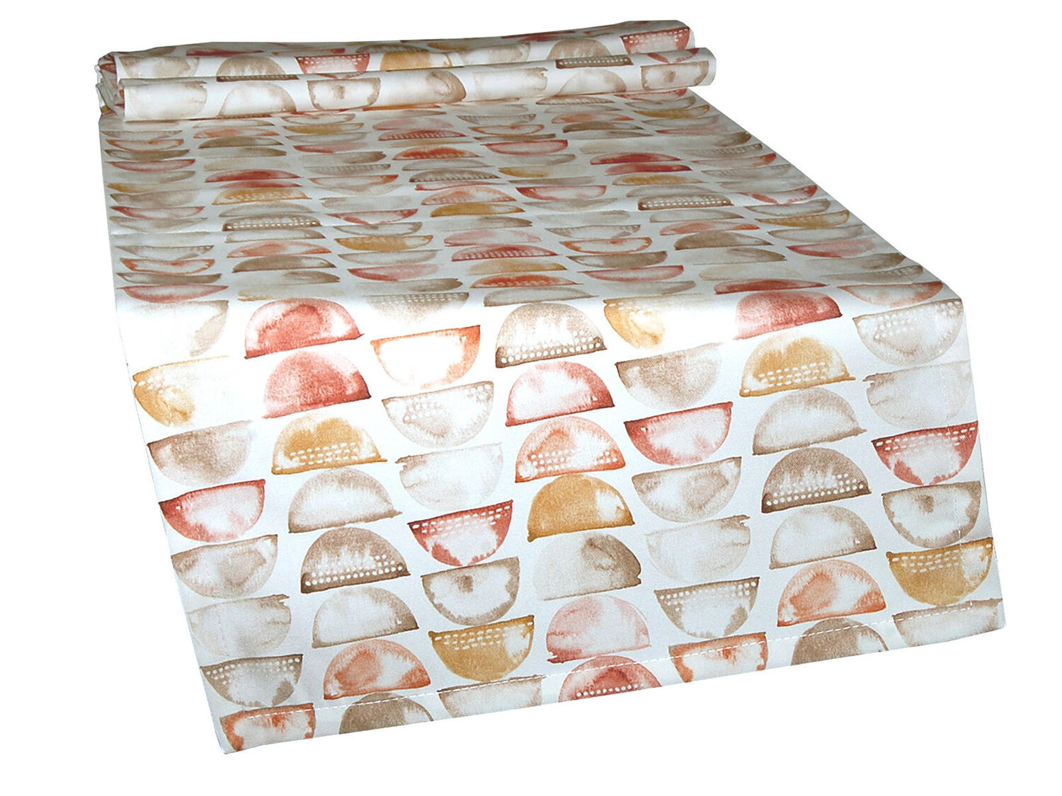 

Настольный бегун beties Heimtextil, 40x150 см, белый/серо-коричневый/коричневый/желтый карри/оранжевый
