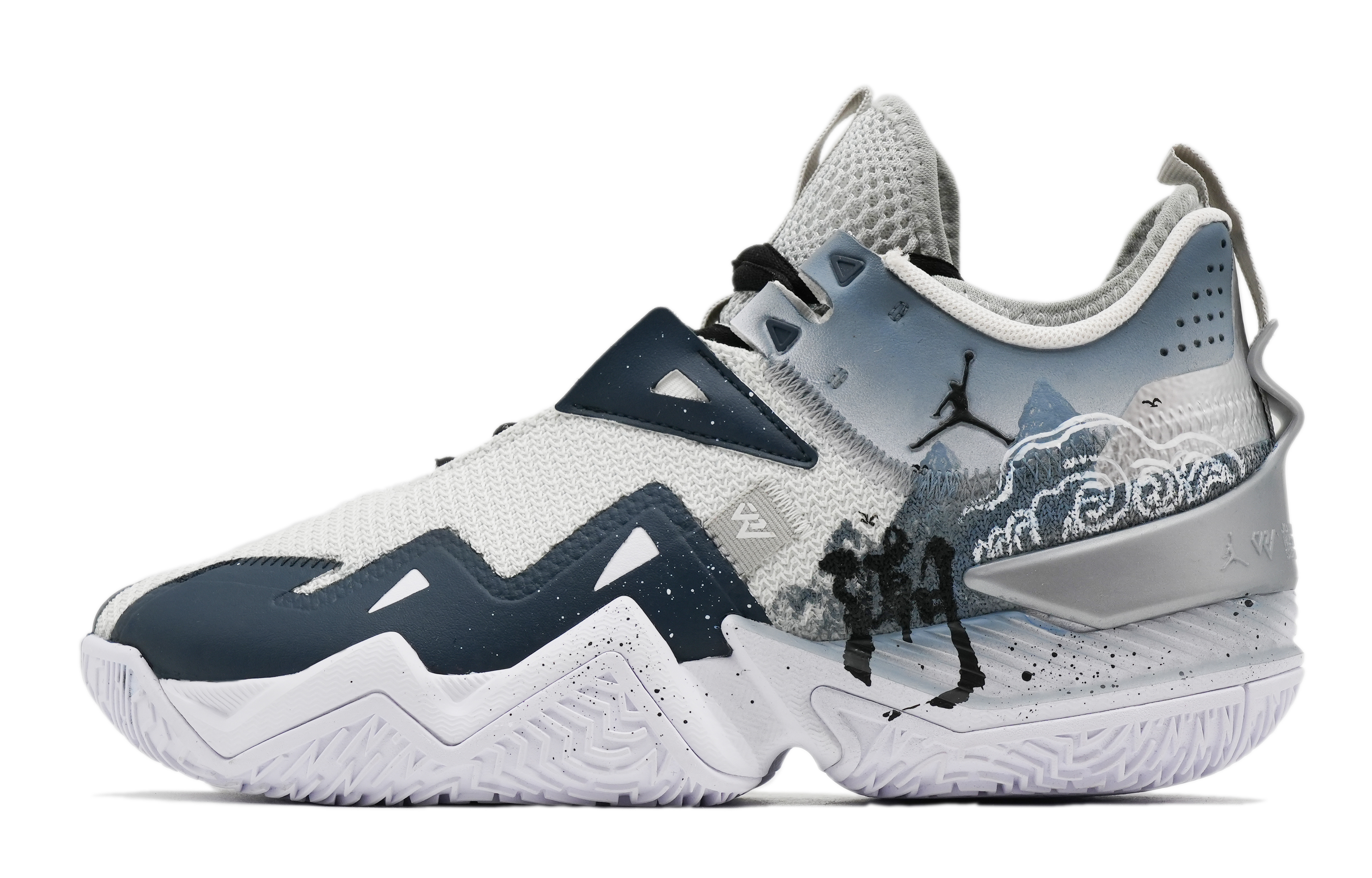 

Jordan Баскетбольные кроссовки One Take 1 Vintage, мужские, средней высоты, черно-белые