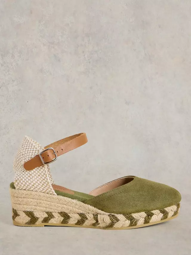 

Сандалии White Stuff Suede Wedge Espadrille, цвет khaki/green