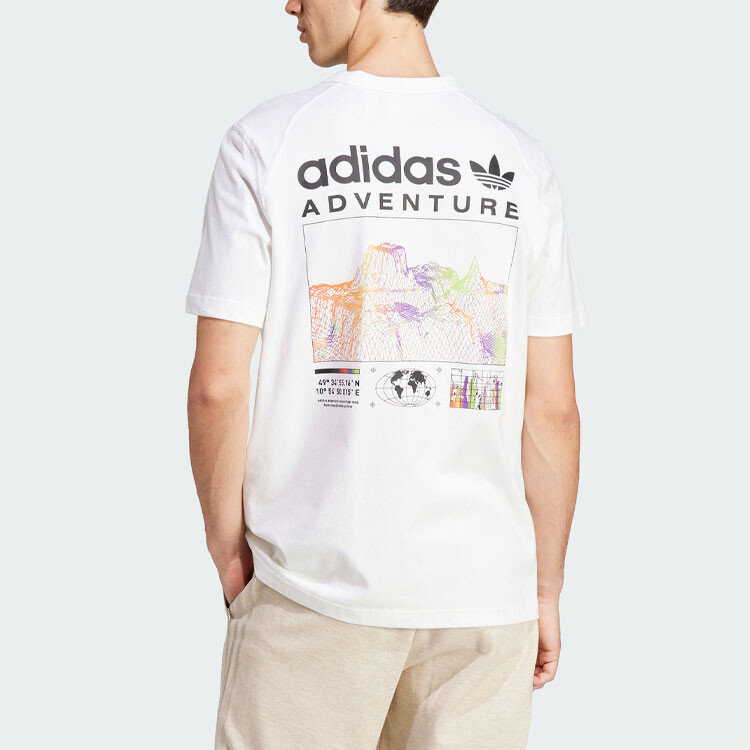 Футболка мужская ADVENTURE GRAPHIC белая Adidas Originals, белый — фото 3