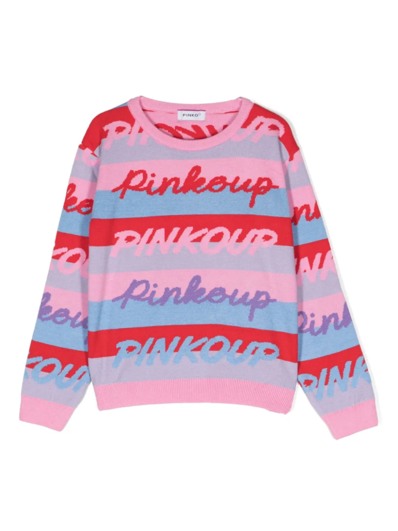 

Pinko Kids джемпер в полоску с надписью, синий