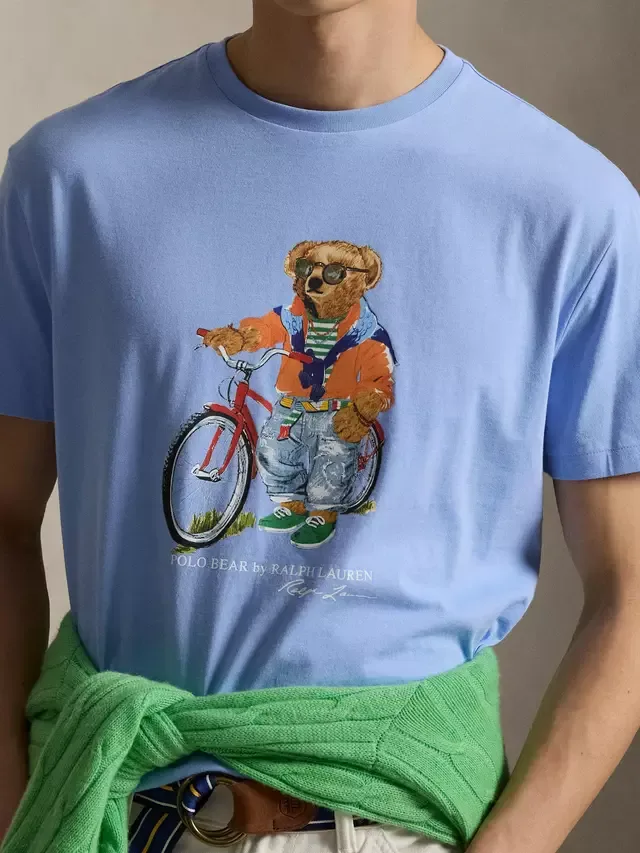 Хлопковая футболка Polo Bear, цвет Austin Blue Ralph Lauren — фото 3