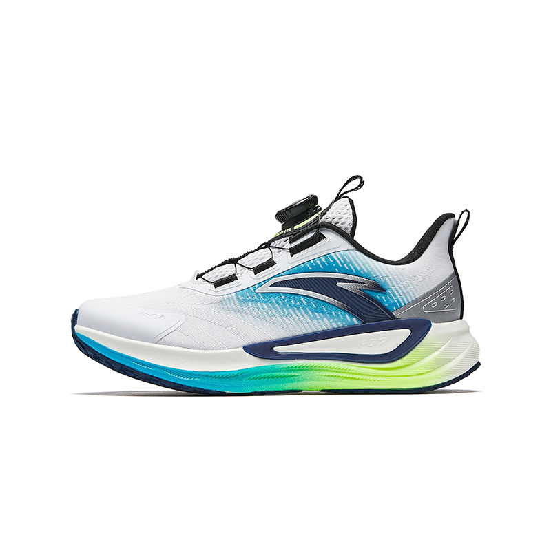Детские кроссовки Lingfeng Fabric Rebound Breathable Lightweight Cushioning Low top Antakids, черный/competition синий/berry фиолетовый — фото 3