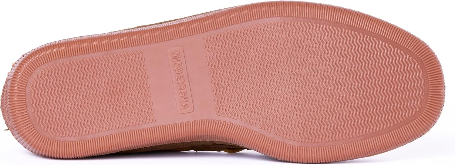 Мужские мокасины Minnetonka с жесткой подошвой из овчины, коричневый — фото 4