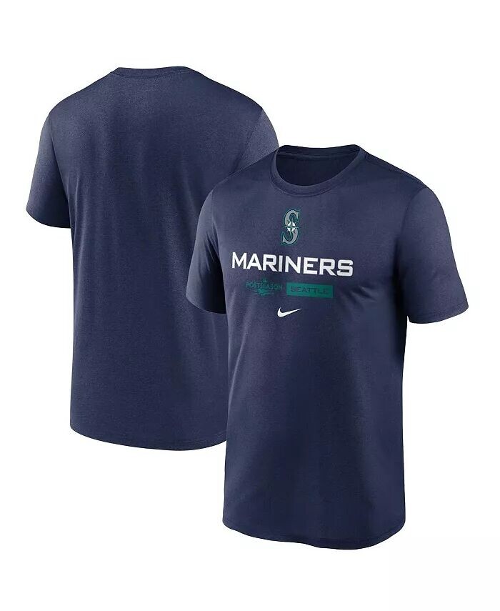 

Мужская темно-синяя футболка Seattle Mariners 2022 Post Season Authentic Collection Dugout Nike