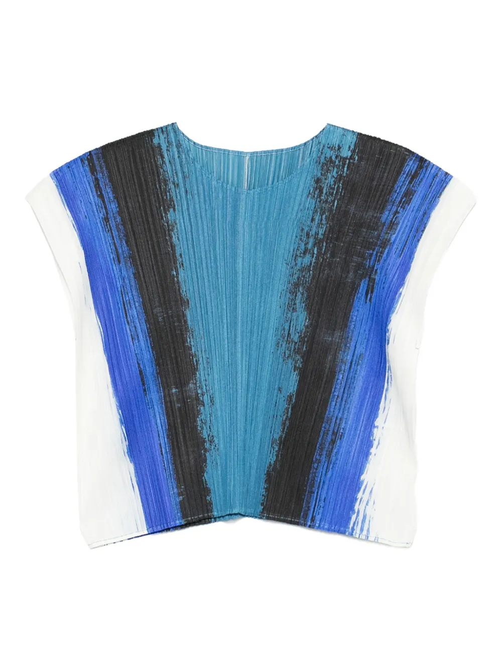 

Плиссированный топ с абстрактным принтом Pleats Please Issey Miyake, синий