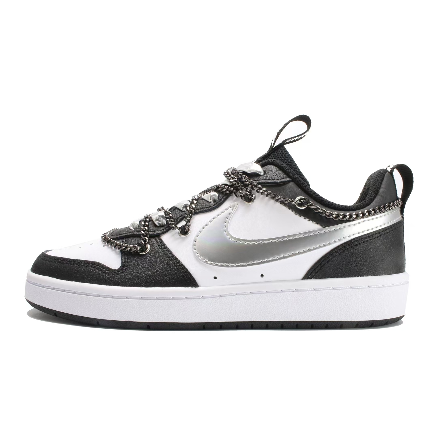 

Nike Скользоустойчивые износостойкие низкие детские скейтерские кроссовки Court Borough Black для подростков