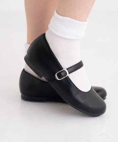 Детские балетки POMPKINS из искусственной кожи для школы чёрные — фото 3