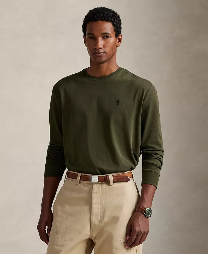 

Мужская футболка классического кроя с длинным рукавом из джерси Polo Ralph Lauren, зеленый