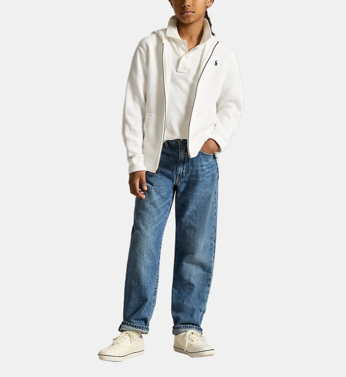 Флисовая толстовка на молнии с капюшоном POLO RALPH LAUREN, белый — фото 3