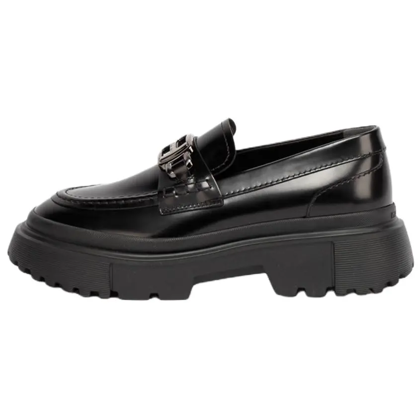 Женские лоферы с круглым носком и логотипом HOGAN, Original Shoe Box Included