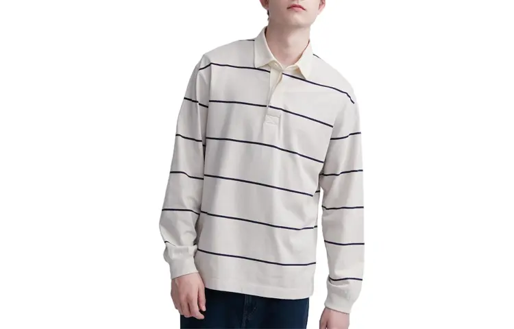 

Рубашка поло унисекс светло-бежевая Uniqlo, светло-бежевый