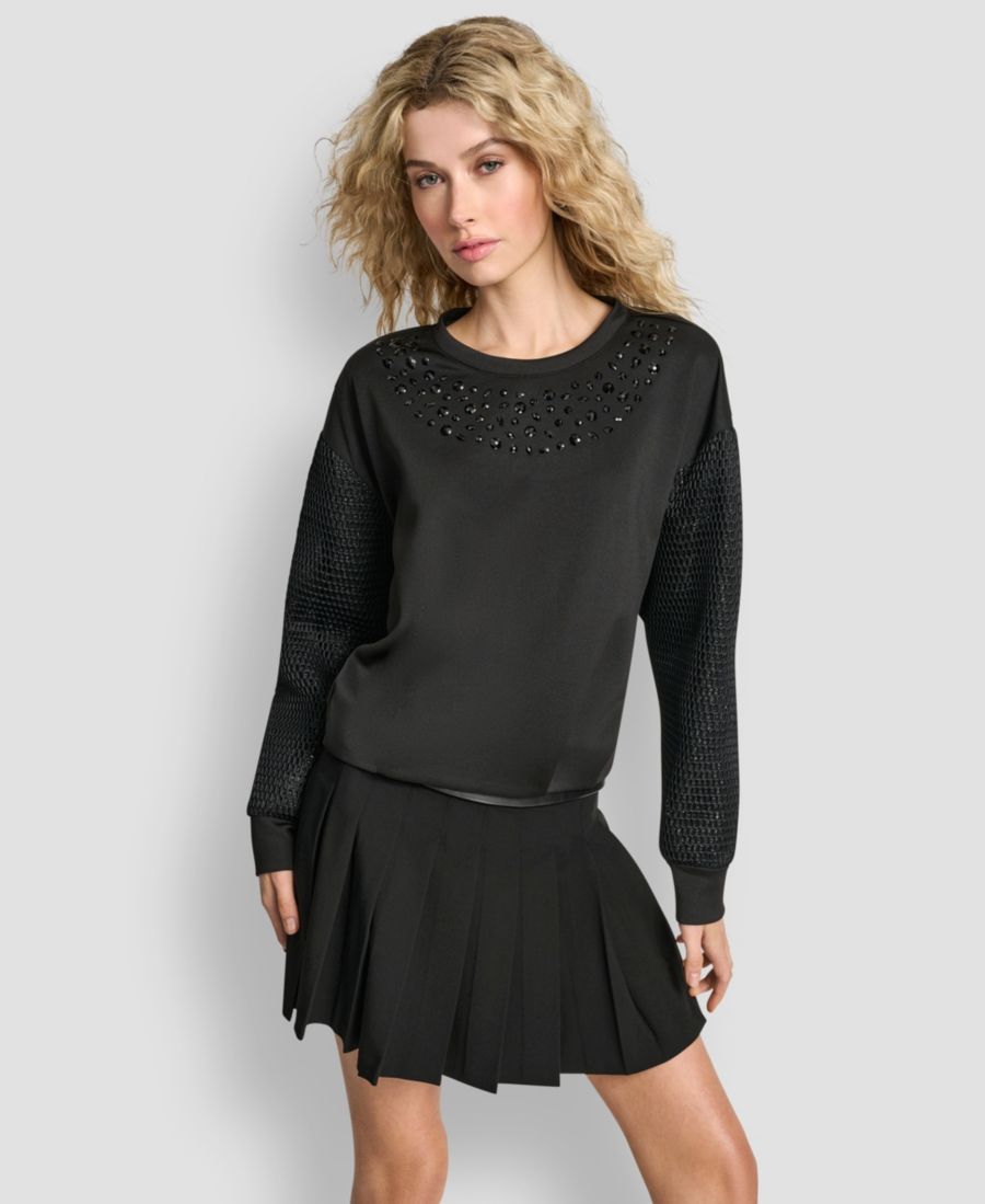 

Женская толстовка с длинными рукавами Mix Media Bubble DKNY, Black
