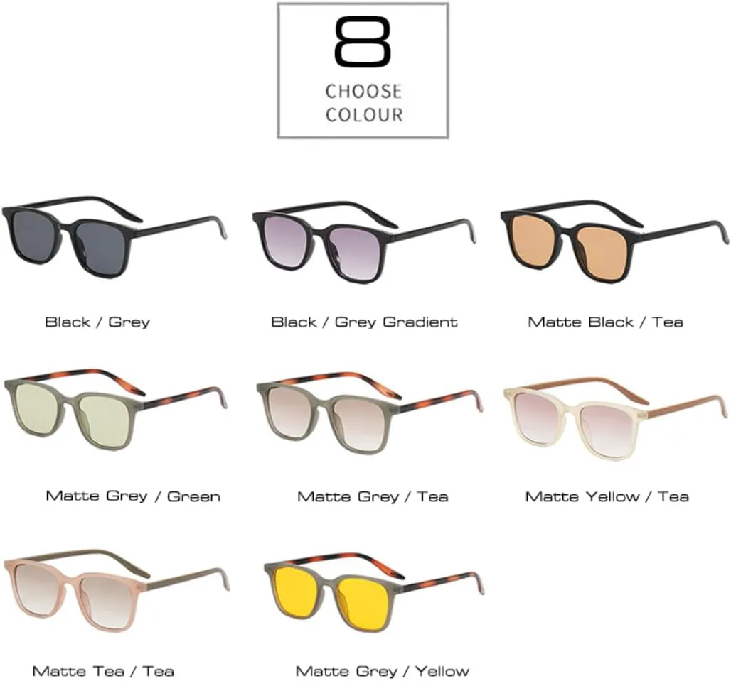 

Ультралегкие солнцезащитные очки в стиле ретро с популярным контрастным цветом, матовым градиентом и защитой от УФ-излучения UV400 VVTWSSW, Matte Grey Tea