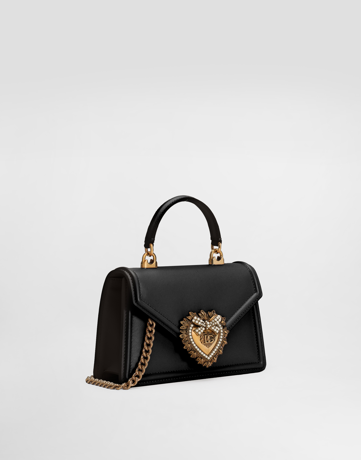 Маленькая сумка devotion из гладкой телячьей кожи Dolce & Gabbana, черный — фото 3
