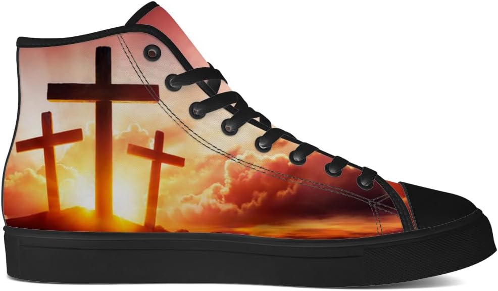 Кеды на высокой подошве chebing для мужчин и женщин, Faith Over Fear, с верхом из ткани, шнуровкой, повседневные, подарок для мужчин и женщин, оранжевый — фото 4