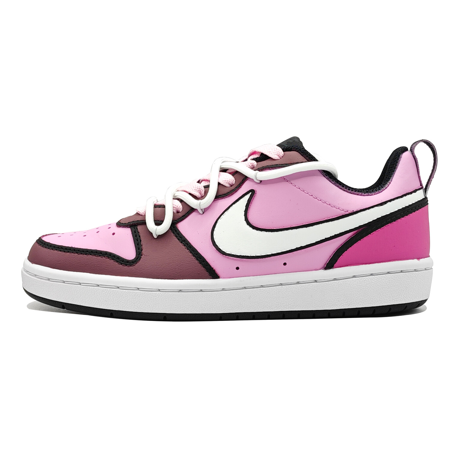 

Кроссовки Nike Court Borough Kids' Skateboarding Shoes Grade School, черный/розовый