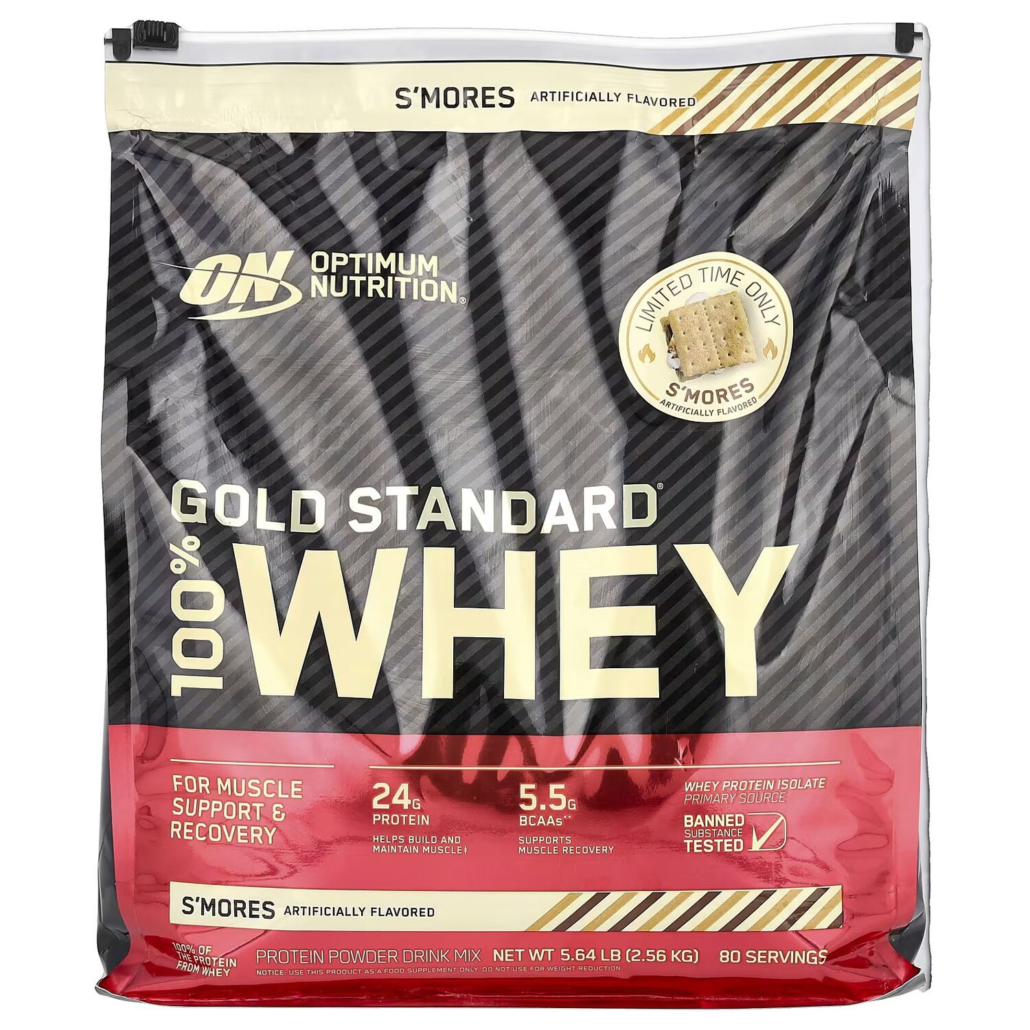 

Gold Standard 100% Whey, S'mores, 5,64 фунта (2,56 кг) Optimum Nutrition