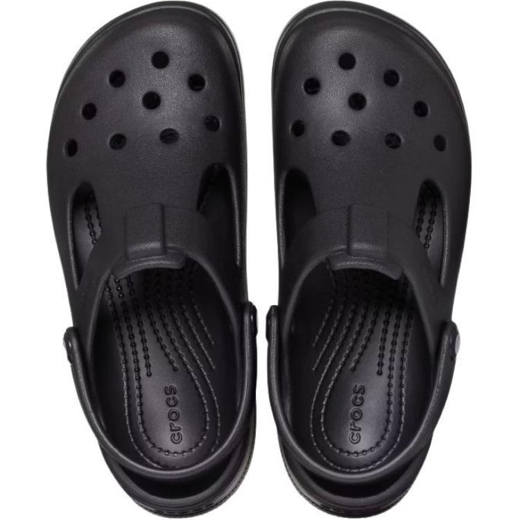 Сандалии детские, противоскользящие, износостойкие, низкие Crocs, черный — фото 4
