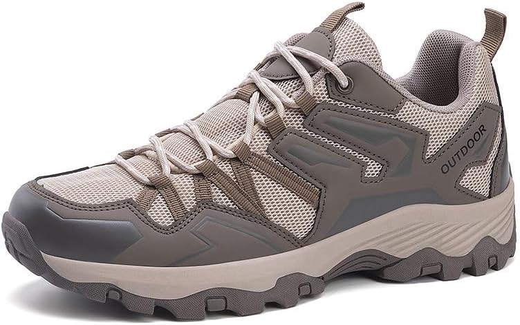 

Мужские походные кроссовки для треккинга, обувь для прогулок на открытом воздухе с защитным носком, дышащие, легкие кроссовки для альпинизма Qacksv, коричневый