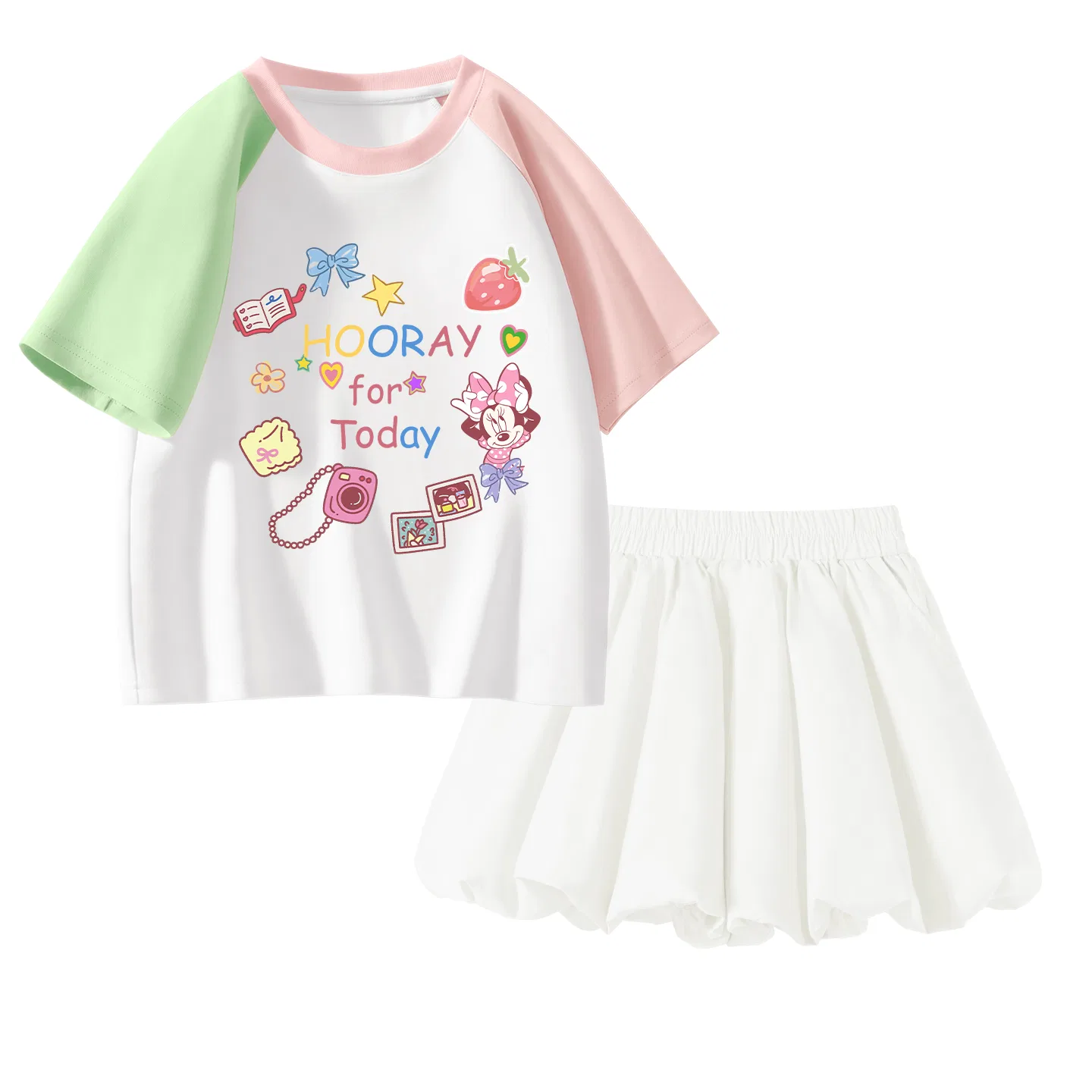 Спортивный костюм для детей 2 предмета Disney Casual Sportswear Зеленый/Белый