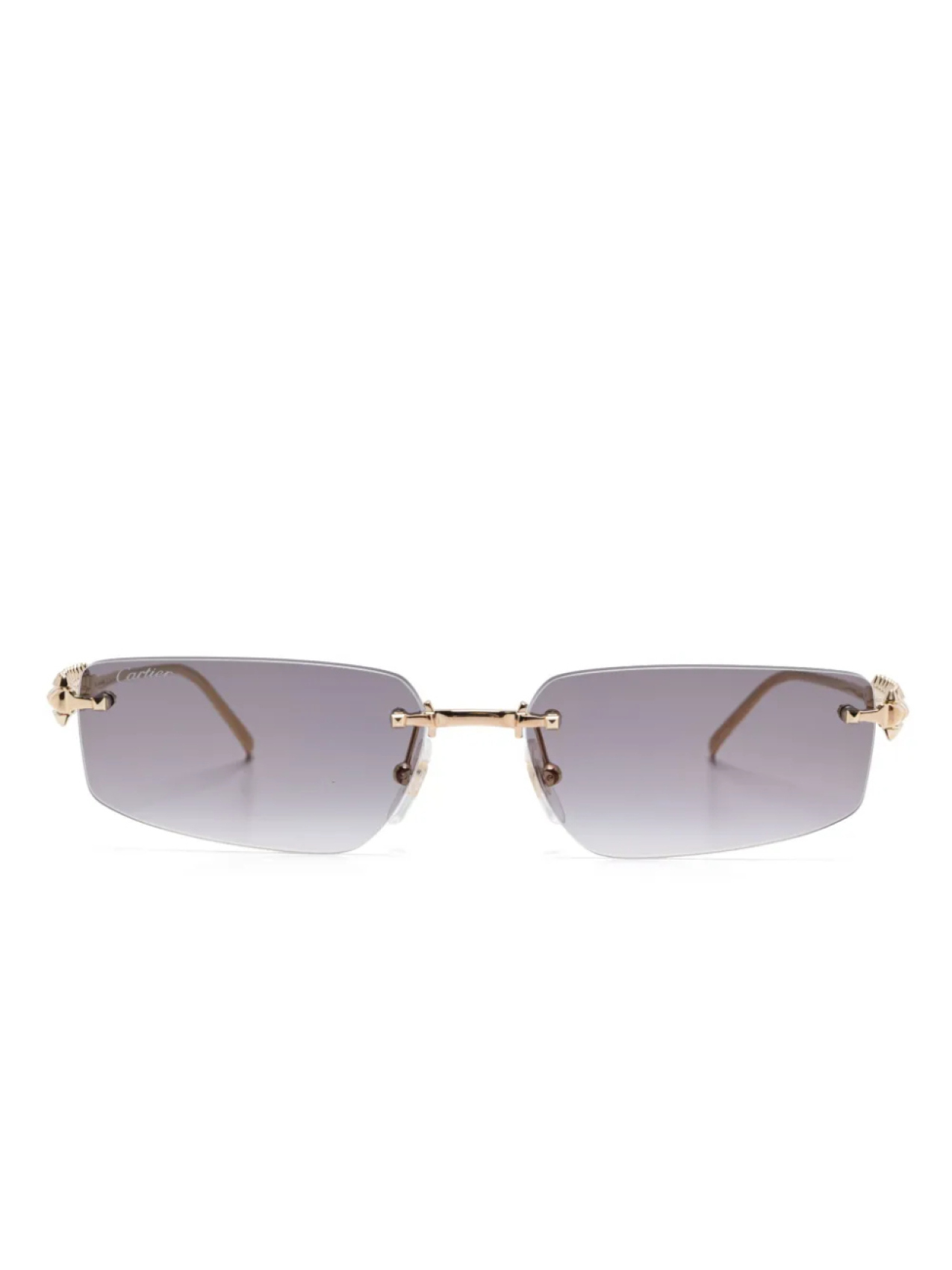 

Солнцезащитные очки в безободковой оправе Cartier Eyewear, золотой