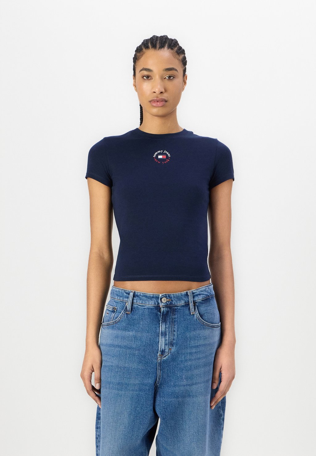 

Футболка с принтом SLIM ESSENTIAL LOGO TEE Tommy Jeans, темно-синий