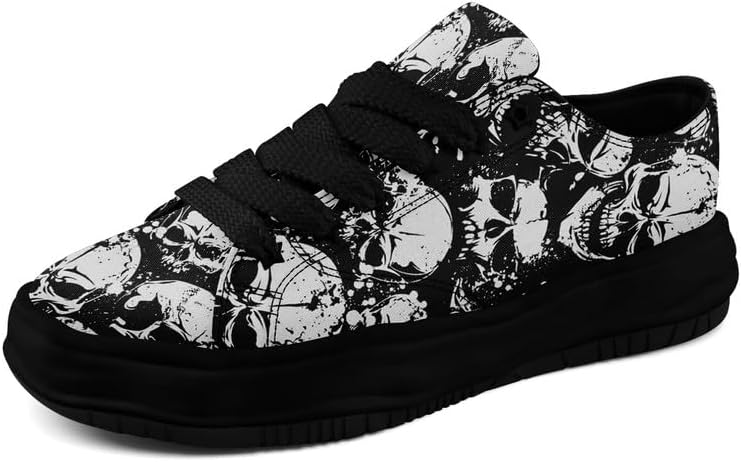 

Кеды AWSOLE Fashion с черепом и розой на холсте для мужчин и женщин, унисекс, готический стиль, модные плоские удобные кроссовки черного, белого и красного цвета
