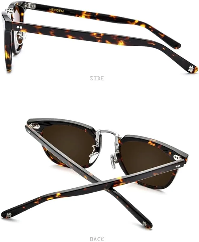 

Солнцезащитные очки из ацетата 2027 года, поляризованные, для женщин, ретро-винтажные квадратные солнцезащитные очки UV400 для мужчин MTZJH, Clear Dark Green