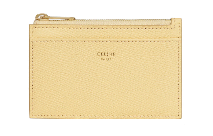 

Кардхолдер из зернёной телячьей кожи CELINE Цвет Blossom Pink Женский