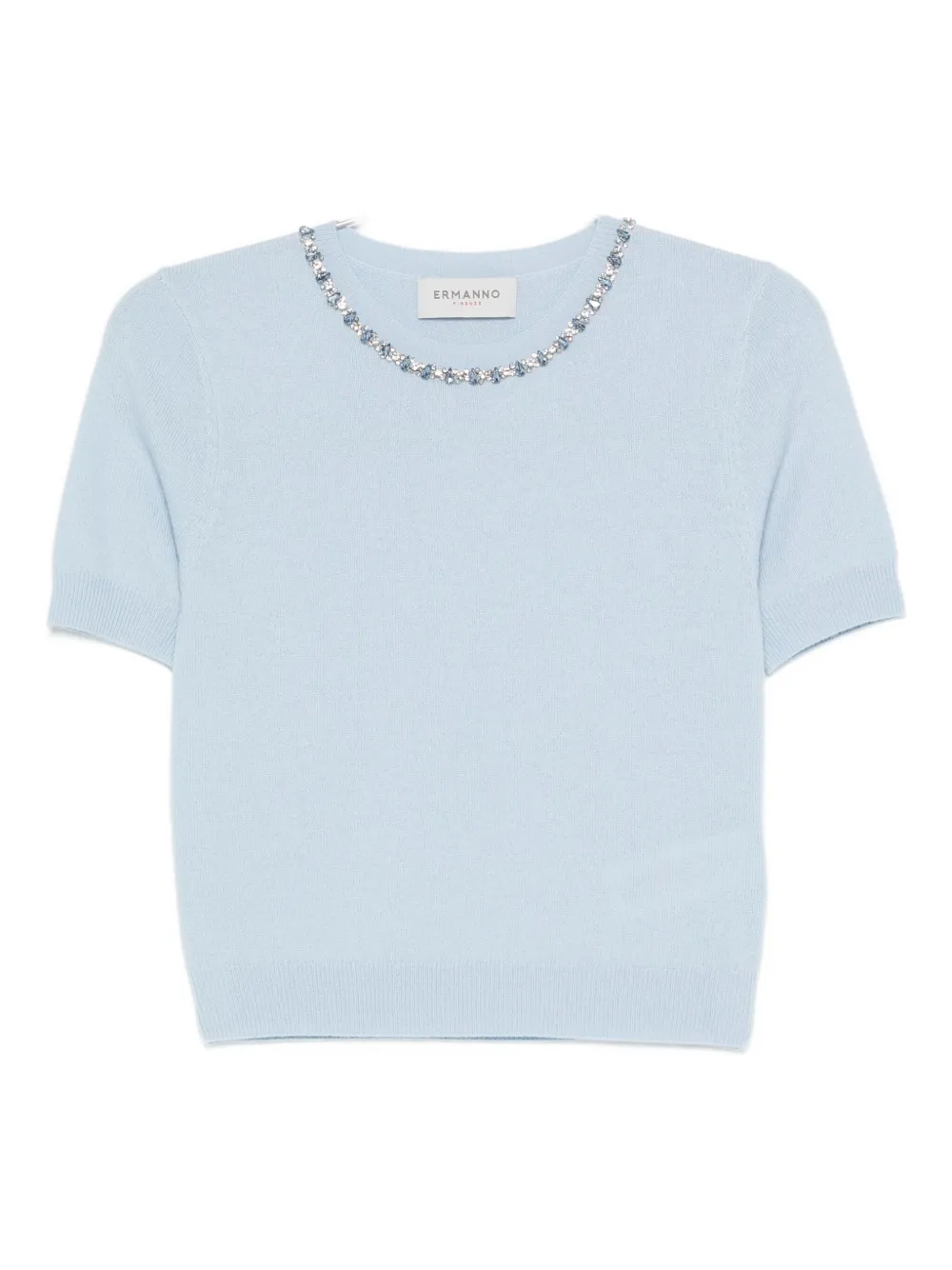 

Свитер, украшенный кристаллами Ermanno Firenze, синий