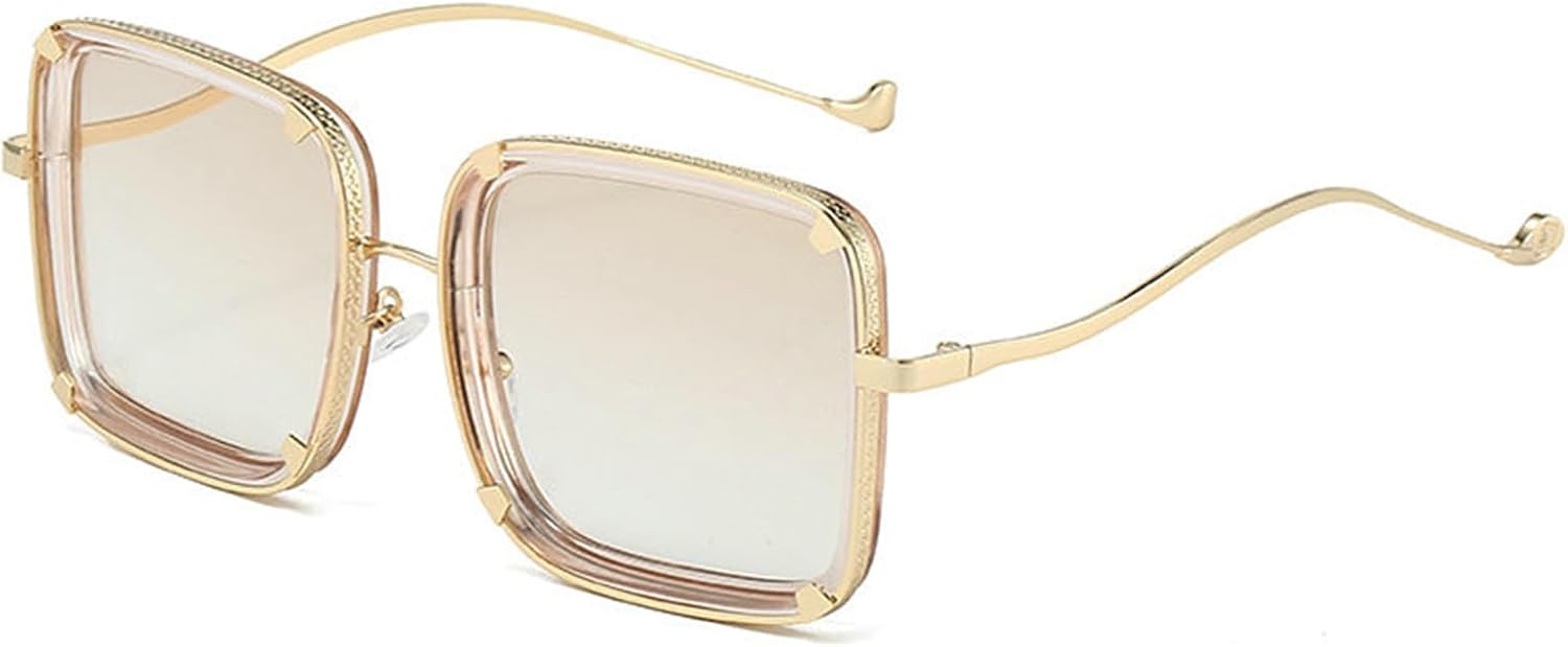 

Willochra Модные солнцезащитные очки большого размера для женщин, дизайнерские винтажные квадратные солнцезащитные очки в крупной оправе, градиентные очки в стиле панк, C5