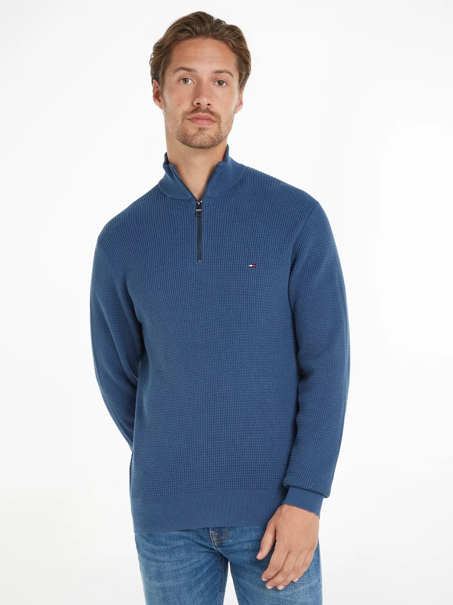 

Вязаный свитер Tommy Hilfiger "REFINED STRUCTURE ZIP MOCK", цвет Aegean Sea