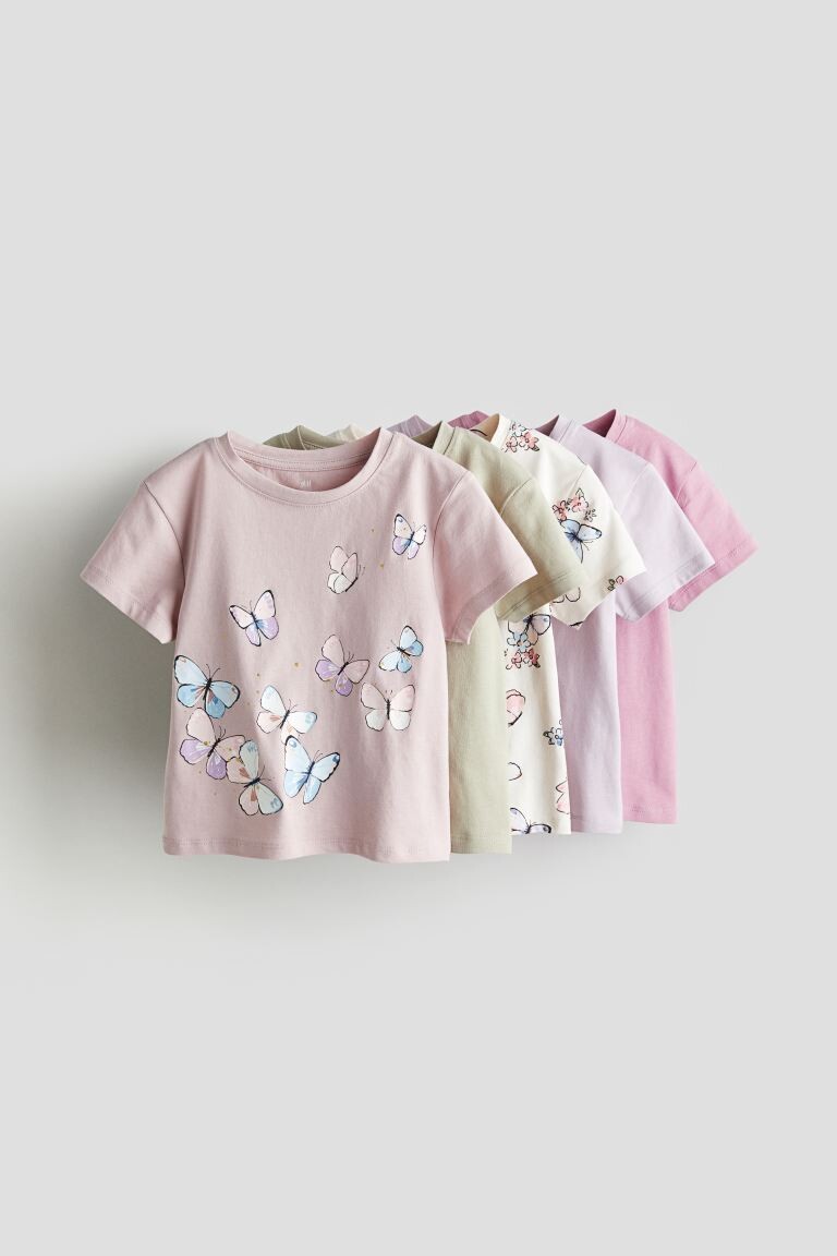 

Пакет из 5 рубашек с принтами H&M, розовый