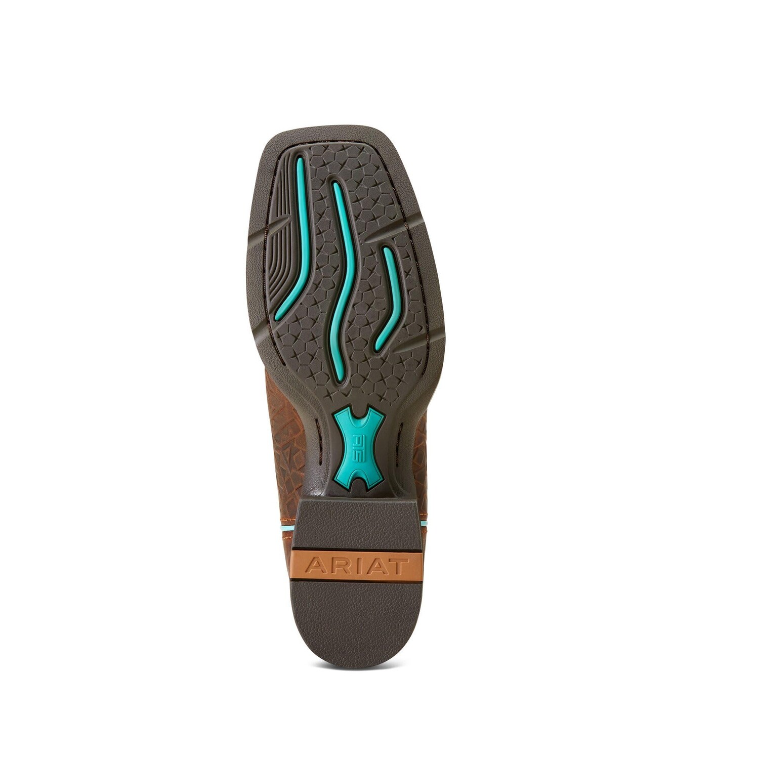Сапоги женские Ariat Round Up Wide Square Toe StretchFit ковбойские с узором, коричневый/темно-коричневый