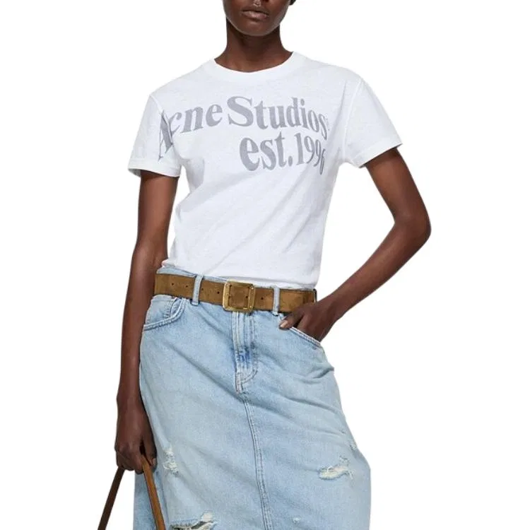 Футболка женская Ecru с круглым вырезом Acne Studios — фото 3